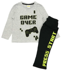 Game over pyama grijs