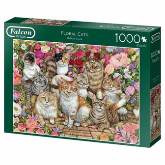 Falcon floral cats legpuzzel 